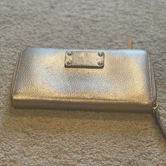 Kate spade metallic gold zip wallet - Picture 1 of 8
